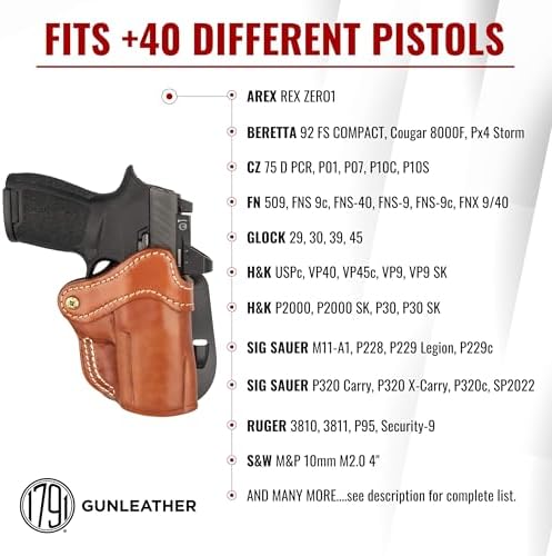 1791 Optic Ready Paddle Holster Fits Glock 45, Walther PDP, CZ P10C, HK VP9