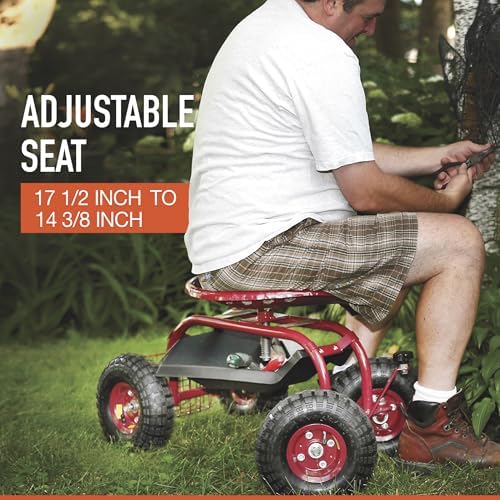 Ironton Rolling Garden Seat with Turnbar | Yard and acreage maintenance, Lawn and garden use, Durable outdoor operation, Easy setup