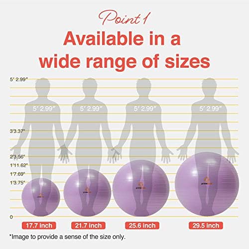 Primasole Exercise Ball for Balance Stability Fitness Workout Yoga Pilates at Home Office & Gym Birthing Ball for Pregnancy, Office Ball Chair
