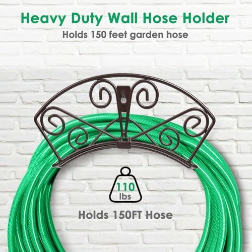 TomCare Garden Hose Holder, Heavy Duty 150 ft Capacity Hose Hanger