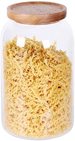 SAIOOL Egg Jar,kitchen canister， 1 Gallon Large Glass Food Storage Jars with Airtight Lid, Clear
