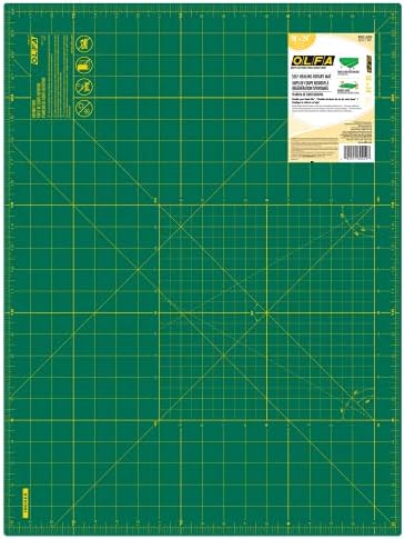 OLFA 18x24" Self-Healing Rotary Cutting Mat (RM-SG) - Double-Sided, Green | Self-healing, triple-layer, double-sided grid