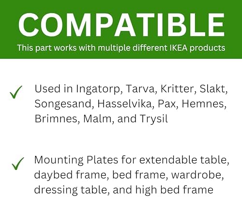 Spare Hardware Parts Replacement for IKEA Bed Frame Part 116791 (Mounting Plate - Pack of 2)