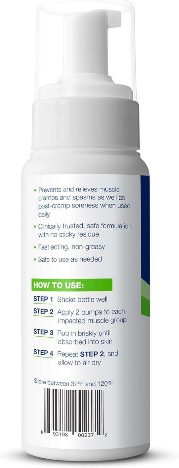 Theraworx Muscle Cramps Relief Foam with Magnesium Sulfate, 7.1oz (1 Count) | Clinically Trusted, Fast-Acting Muscle & Leg Cramp Relief, Made with Magnesium Sulfate. Paraben-Free, no mess or strong odor.