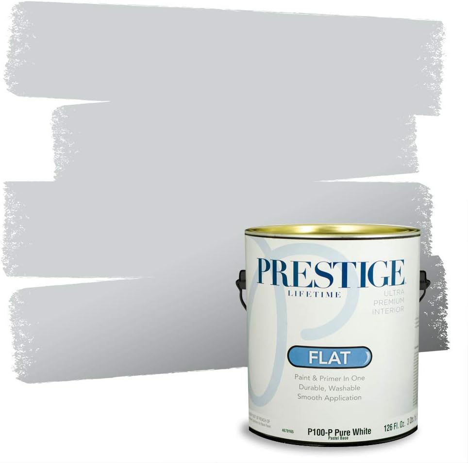 PRESTIGE Paints Exterior Paint and Primer In One, 1-Gallon, Satin, Comparable Match of Sherwin Williams* Tricorn Black*