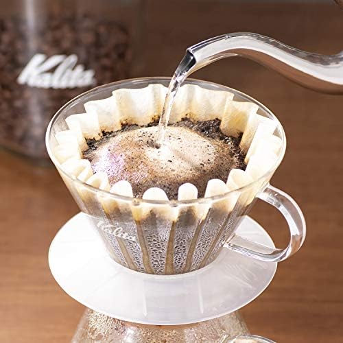 Kalita Wave Paper Coffee Filters I Larger Size 185 I 100 Count I Specially Pour Over Dripper I Made in Japan, Large, White