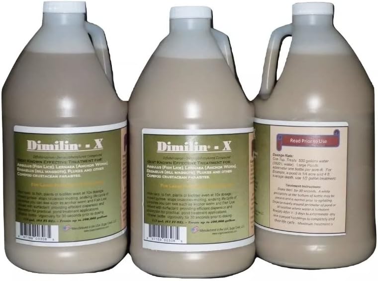 SOBAKEN Dimilin-X Koi & Goldfish Treatmen 1/2 Gallon Anchor Worm Fish Lice Flukes diflubenzuron