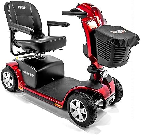 Victory 10.2 Red Pride Mobility 4-Wheel Electric Scooter S7102 + Front Basket Bag