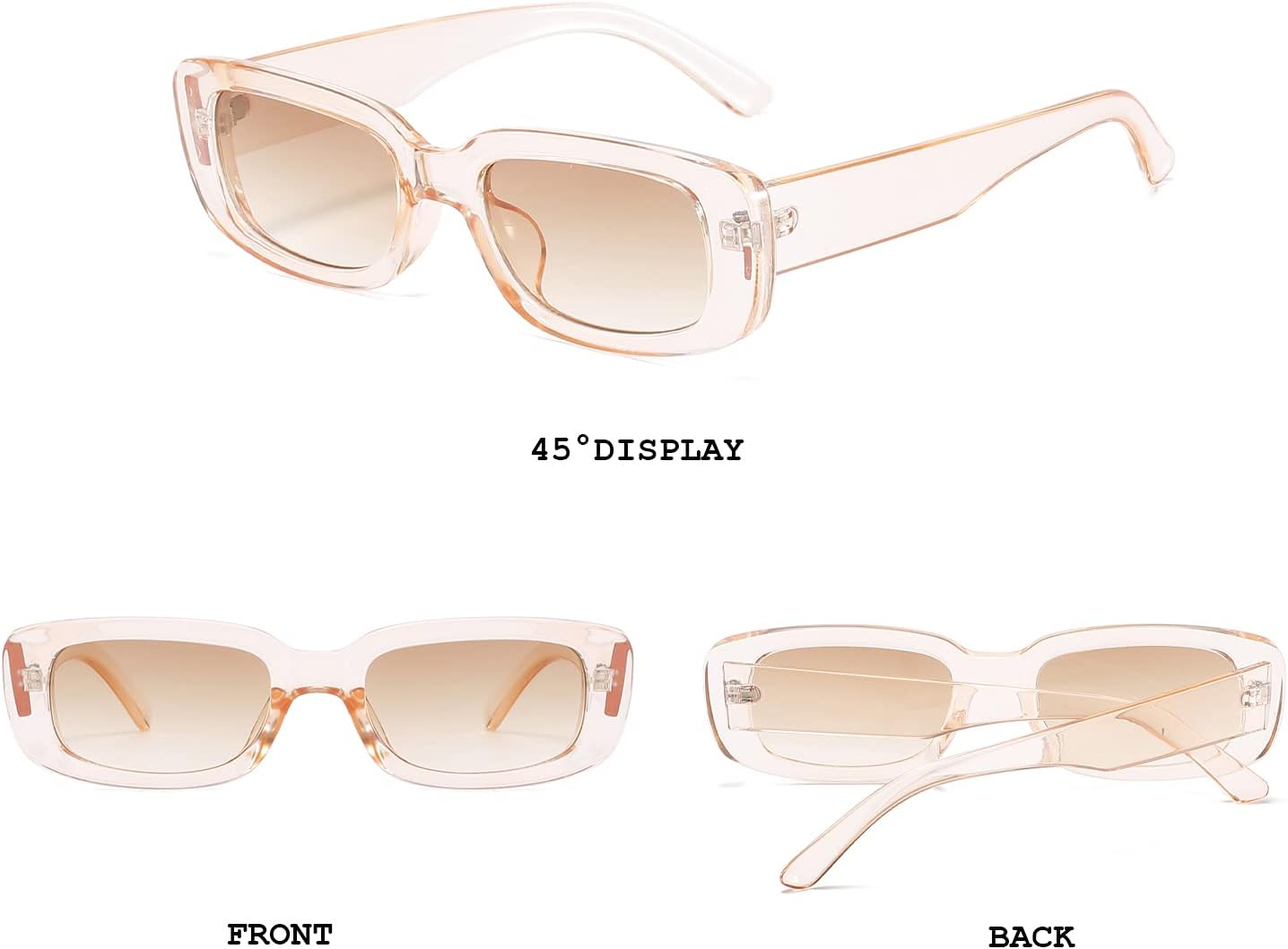 BUTABY Rectangle Sunglasses for Women Retro Driving Glasses 90’s Vintage Fashion Narrow Square Frame UV400 Protection