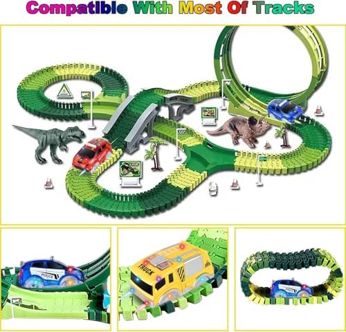Tracks Cars Only Replacement, Flex Track Race Cars Glow in the Dark with 5 Flashing LED Lights