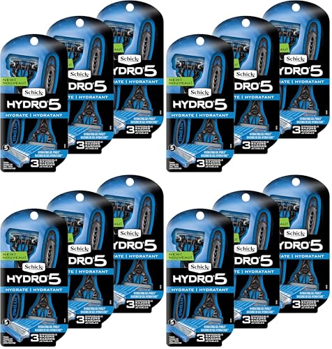 Schick Hydro Sensitive 5-Blade Disposable Razors for Men, 9ct