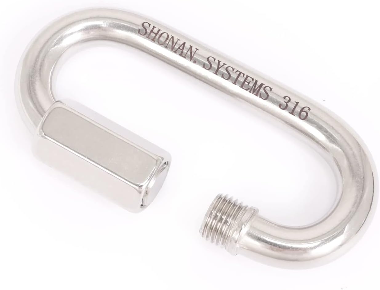 SHONAN Heavy Duty Marine Chain Quick Links, Stainless Steel Chain Connectors, Corrosion Resistant Locking Carabiners
