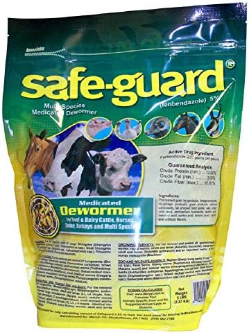 Safe-Guard 0.5% Pellets 5 lb Bag for Use in Horses, Swine, Cows, Zoo and Wildlife Animals