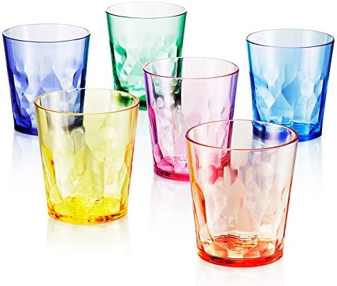 SCANDINOVIA - 13oz Unbreakable Premium Drinking Glasses Set of 6 - Made in Japan - Super Grade Acrylic Plastic - Perfect for Gifts - Dishwasher Safe