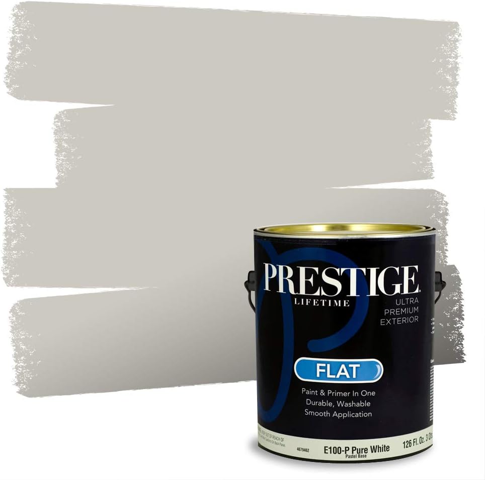 PRESTIGE Paints Exterior Paint and Primer In One, 1-Gallon, Satin, Comparable Match of Sherwin Williams* Black Magic*