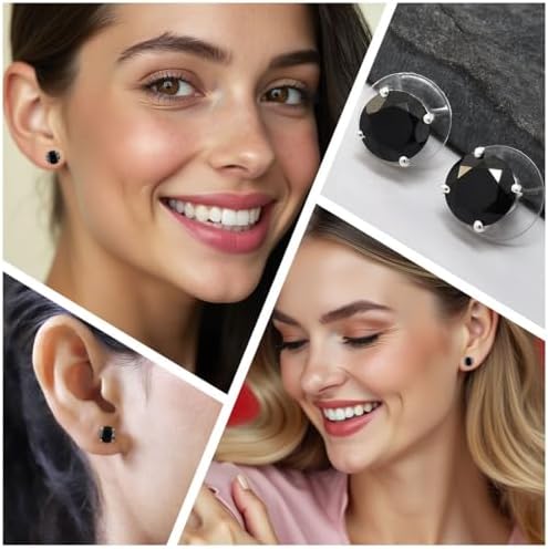 Birthstone Stud Earrings 925 Sterling Silver Gemstone Jewelry Anniversary | Birthday, Gifts