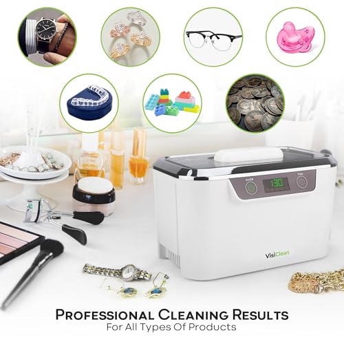 Ultrasonic Cleaner, Professional Ultrasonic Jewelry Cleaner for Diamond Ring, Silver, Gold, Earrings, Necklaces, Glasses, Denture, Retainer, Cpap