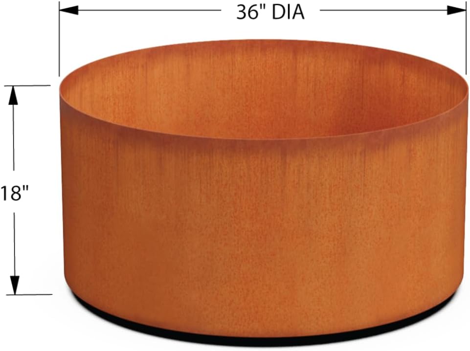 Plantercraft Large Round Planters for Outdoor Plants - 24 Inch Corten Steel Planter for Patio