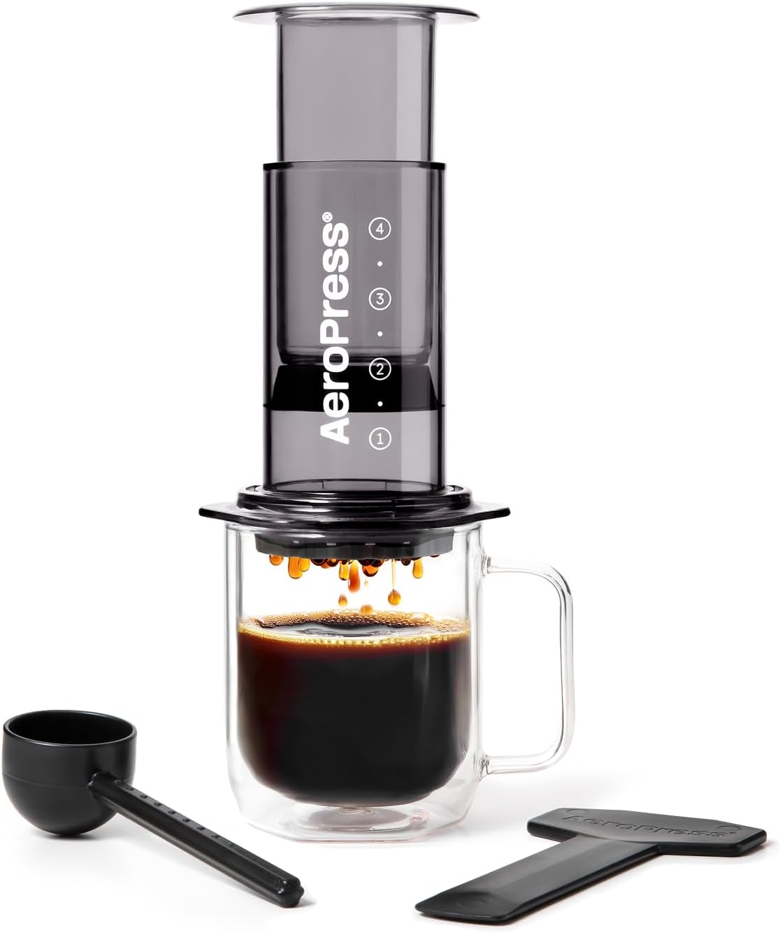 AeroPress Original Coffee Press, French Press, Pour-Over & Espresso Style | All-in-One Manual Coffee Maker, 2-Minute Brew, Less Bitterness, More Flavor, Portable, Travel & Camping