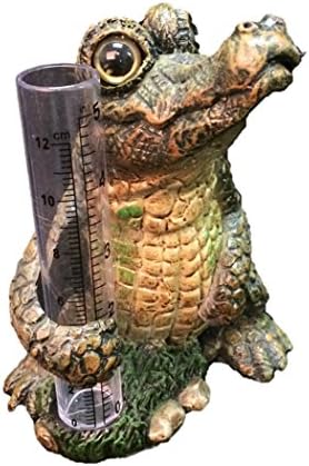 Toad Hollow Gator Rain Gauge Alligator Figurine 8" H