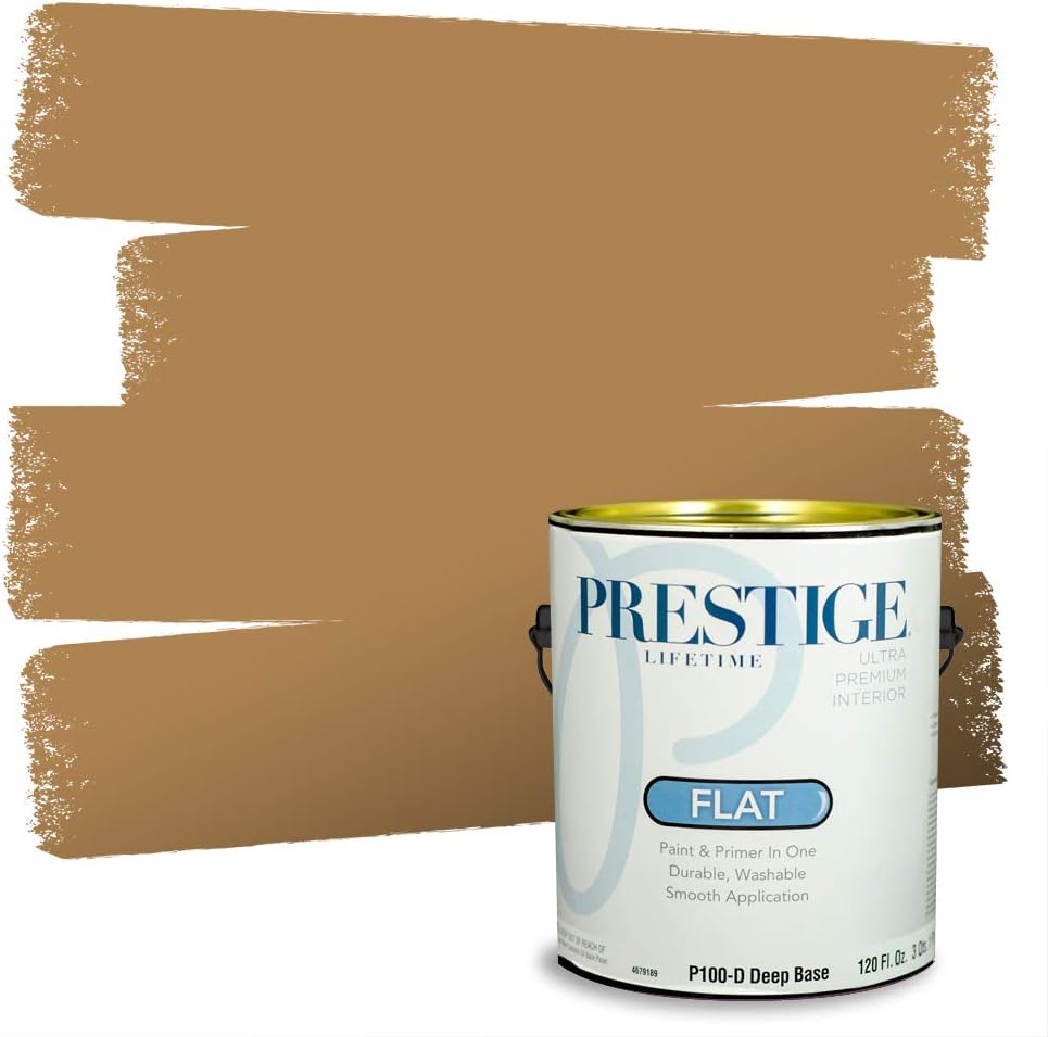 PRESTIGE Paints Exterior Paint and Primer In One, 1-Gallon, Satin, Comparable Match of Sherwin Williams* Relaxed Khaki*