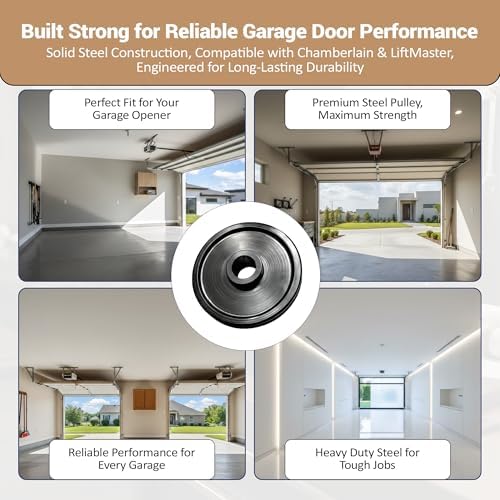 Garage Door Openers 144C56 Chain Cable Idler Solid Steel Pulley Black 2.5 inch | Compatible with Chamberlain, LiftMaster