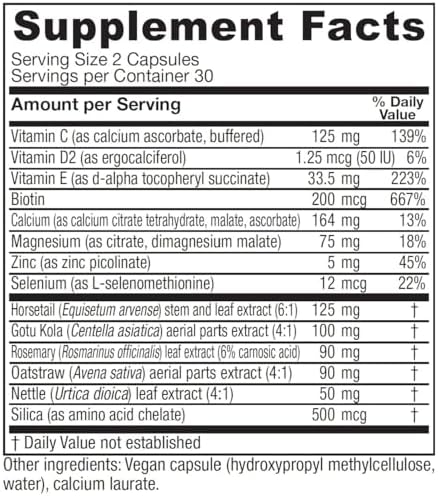 Vitanica Luminous - Hair, Skin & Nail Support Supplement - Nutritional Supplement for Women with Magnesium & Selenium - Vegan Antioxidant Supplement - Consumer Line - 60 Capsules