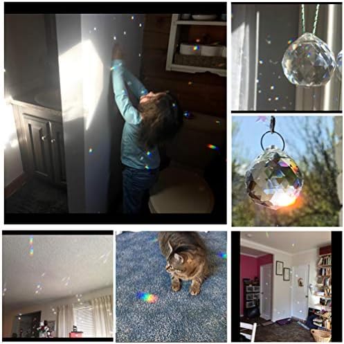 Suncatcher Crystals Ball Prism Window Rainbow Maker with Chain for Easy Hanging 40 mm 2 Pack