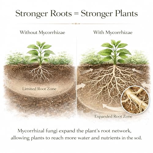 Mycorrhizal Fungi Plus Starter Fertilizer for Plants, Made in The USA, Plant Success Organics, Root Stimulator, Treats 480 Plants