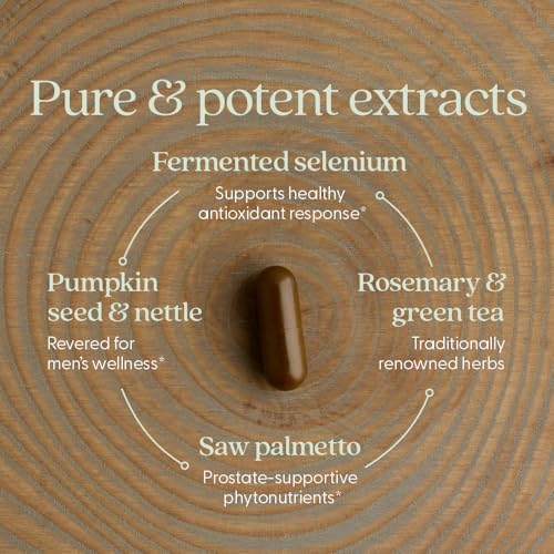 New Chapter Prostate Supplement - Prostate 5LX™ with Clinical Strength Saw Palmetto + Fermented Selenium for Men’s Wellness - 180 ct Vegetarian Capsule