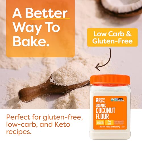 BBF Organic Coconut Flour 2 lb, Gluten free, Keto & Paleo Baking