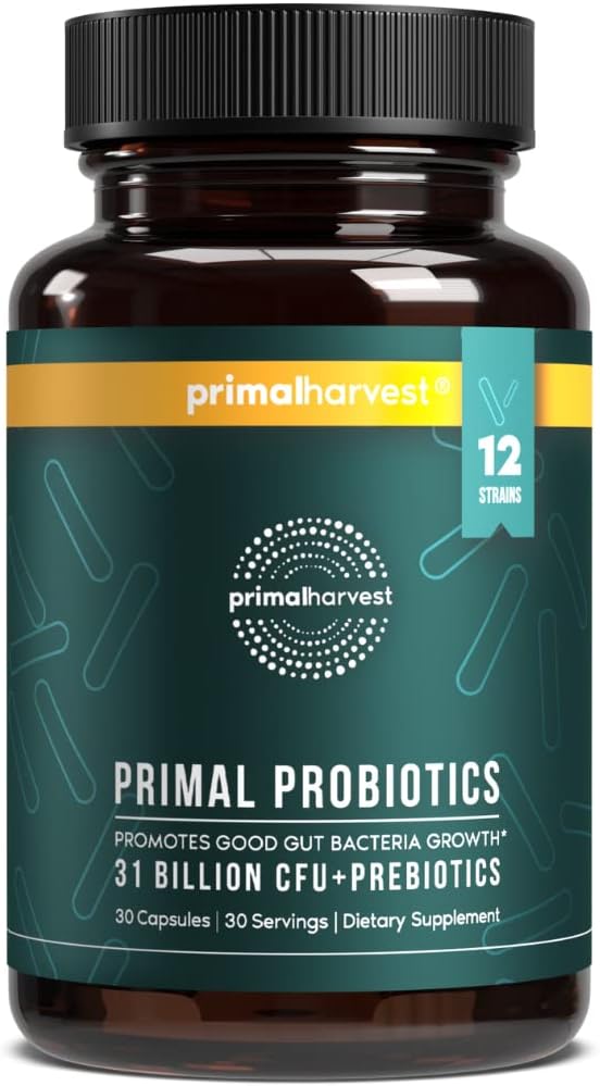 Primal Harvest Probiotic - Daily Supplement, Gluten, Dairy & Soy Free, Vegan