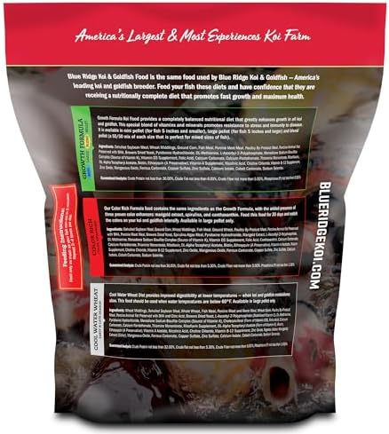 Blue Ridge Koi Fish Food 25lb - Cool Water Wheat 3/16", Fall and Winter Floating Pond Pellets, Ponds Fish Food
