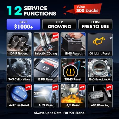 LAUNCH Scanner CRP129X V3.0 Elite,12 Resets Scan Tool, FCA SGW, CANFD/DoIP
