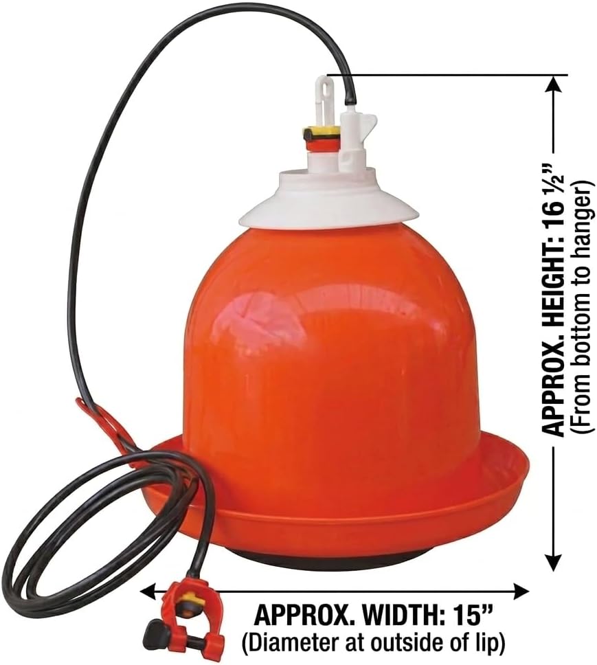 Bell-Matic Automatic Poultry Waterer – Gravity Feed Drinker | Automatic Gravity Flow System, Heavy-Duty Construction, Consistent Water Supply
