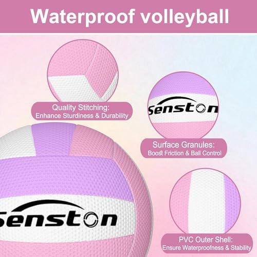 Senston Volleyball Official Size 5 Soft Waterproof for Indoor Outdoor Beach