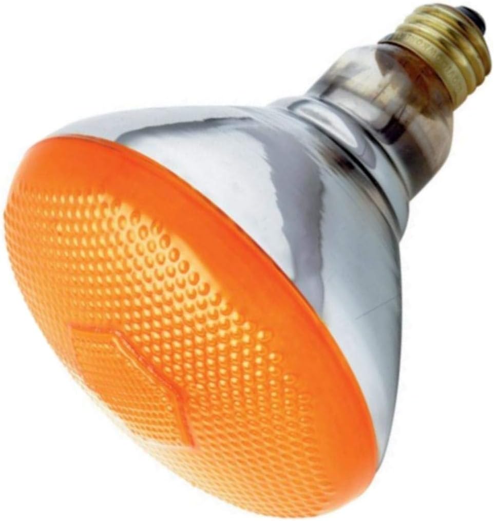 Satco S4424 100 Watt BR38 Incandescent 120 Volt Medium Base Light Bulb, Red
