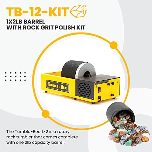 Rock Tumbler - Large Tumbler for Adults and Kids - Rotary Machine for Stone, Rock, Metal and Sea Glass - Polishing Machine Kit for Professionals & Hobbyists - Model TB-14-KIT