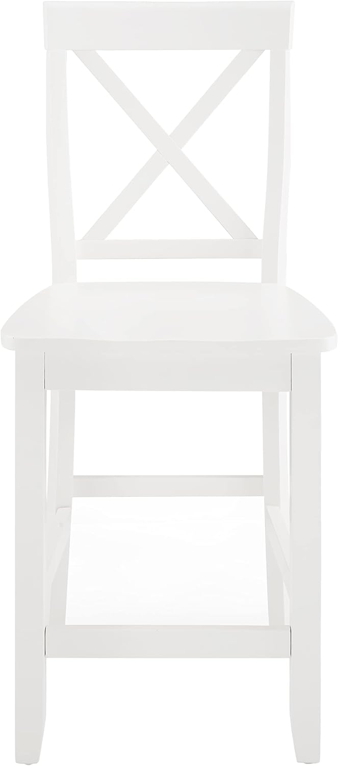 Crosley Furniture X-Back Wood Bar Stools Set of 2, Black, 30-inch