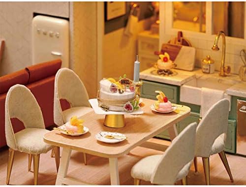 GuDoQi DIY Miniature Dollhouse Kit, Miniature House Kit 1:24 Scale, Tiny House kit with Music and Furniture Kit, Great Gift for Birthday Christmas