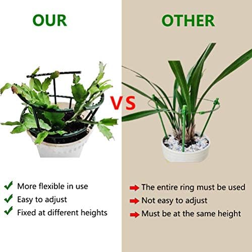 Belit 8 Pack Plant Supports for Small Plants, Garden Flowers Green Plant Support Ring, Planter Support Ring for Schlumbergera, Clivia, Succulents