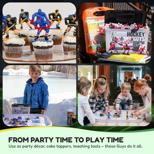 Kaskey Kids NHL Hockey Guys, Rangers vs. Bruins, 27 Pieces in Each Set, Includes 2 Teams, Accessories, and Travel Storage Case