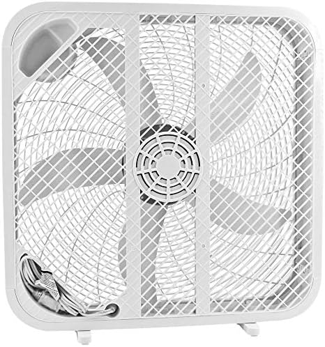 Genesis 20" Box Fan, 3 Settings, Max Cooling Technology, Carry Handle, White (G20BOX-WHT)