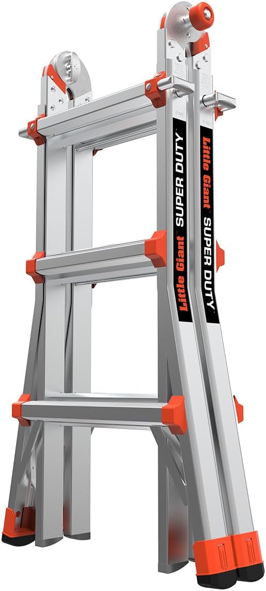 Little Giant Super Duty, 14 ft Multi-Position Ladder, 10401 | Aluminum Multi-Position Ladder, Type IAA 375 lbs. Weight Rating
