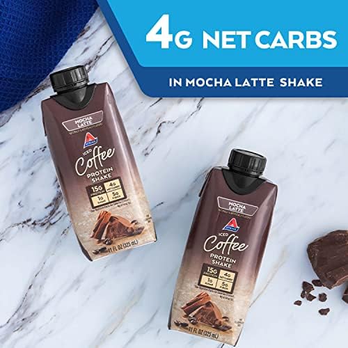 Atkins Dark Chocolate Royale Protein-Rich Shake. Rich and Creamy with Protein. Keto-Friendly and Gluten Free. (4 Shakes), 11 Fl Oz