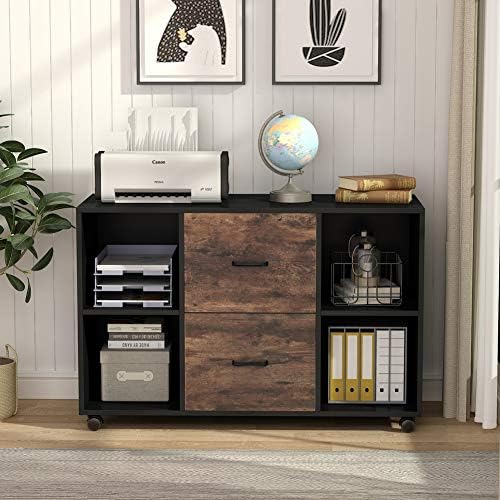 Tribesigns 2 Drawer File Cabinet, Large Mobile Lateral Filing Cabinet for Letter Size