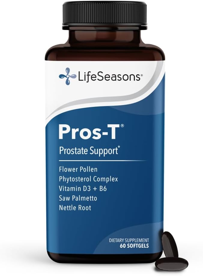 Pros-T - Prostate Support Supplement - Saw Palmetto, Phytosterol, Zinc, Nettle, Vitamin D-3 & B6 - Promote Healthy Prostate Function & Normal Urinary Flow - Improve Tissue Integrity - 60 Softgels