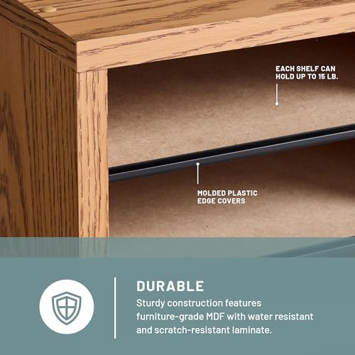 Safco Wood Adjustable Literature Organizer, 16 Compartment with Adjustable Shelves, CDs Storage, and Durable Laminate Finish, for Home Office