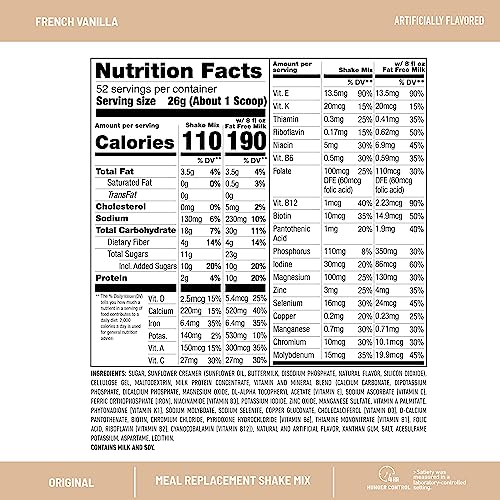 SlimFast Meal Replacement Powder, Original Rich Chocolate Royale, Weight Loss Shake Mix, 10g of Protein, 52 Servings (Packaging May Vary)