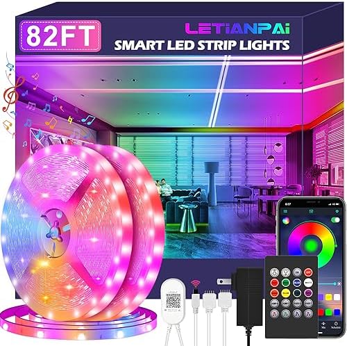 100ft Led Strip Lights, Long Smart Led Light Strips Music Sync 5050 RGB Color Changing Rope Lights